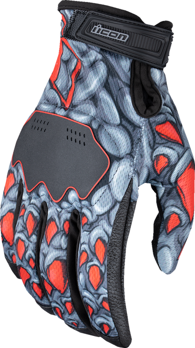 ICON Hooligan™ Kryola Kreep Gloves - Red - Medium 3301-4729