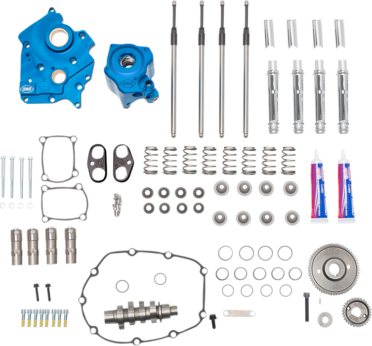 S&S CYCLE Cam Chest Kit with Plate M8 - Gear Drive - Water Cooled - 540 Cam - Chrome Pushrods 310-1117