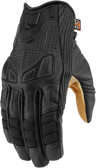 ICON AXYS™ Motorcycle Leather Gloves - Black - Medium 3301-2879