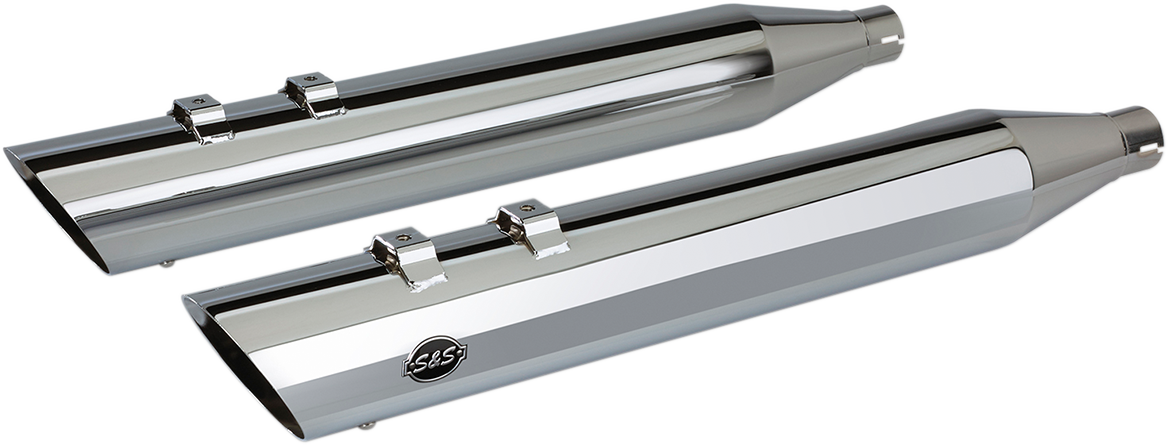 S&S CYCLE Slash Cut Slip-On Mufflers - Chrome 550-0695