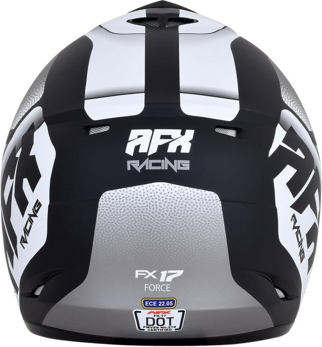 AFX FX-17 Motorcycle Helmet - Force - Matte Black/White - Large 0110-5199