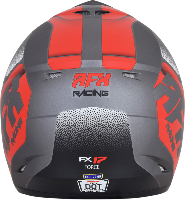 AFX FX-17 Motorcycle Helmet - Force - Frost Gray/Red - Medium 0110-5204