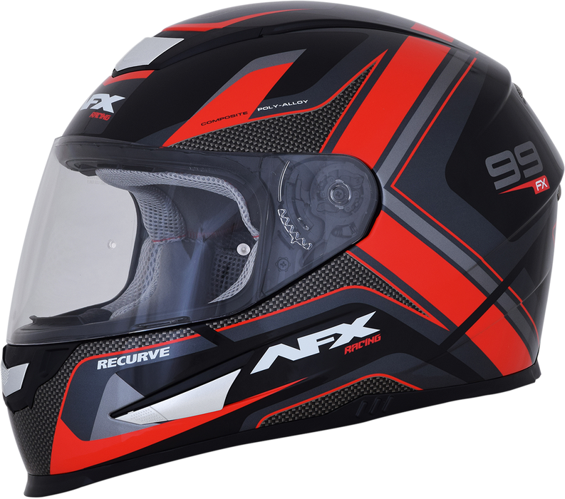 AFX FX-99 Motorcycle Helmet - Recurve - Black/Red - Large 0101-11113