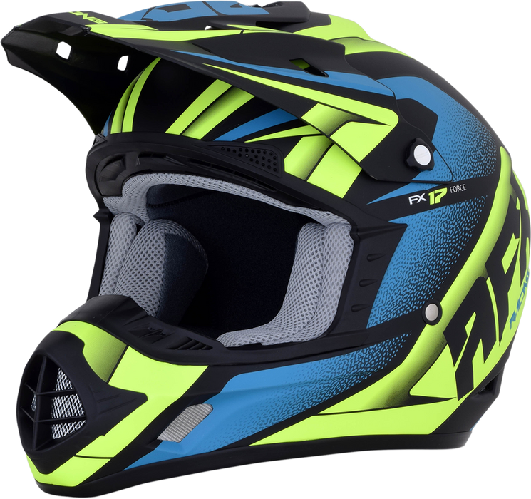 AFX FX-17 Motorcycle Helmet - Force - Matte Black/Green/Blue - Small 0110-5214