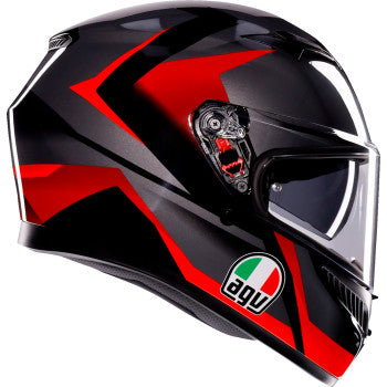 AGV K3 Helmet - Striga - Black/Gray/Red - Large 2118381004-018-L