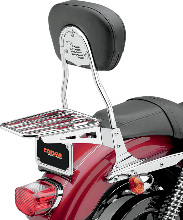 COBRA Sissy Bar Luggage Rack - Chrome - Tubular 02-3500