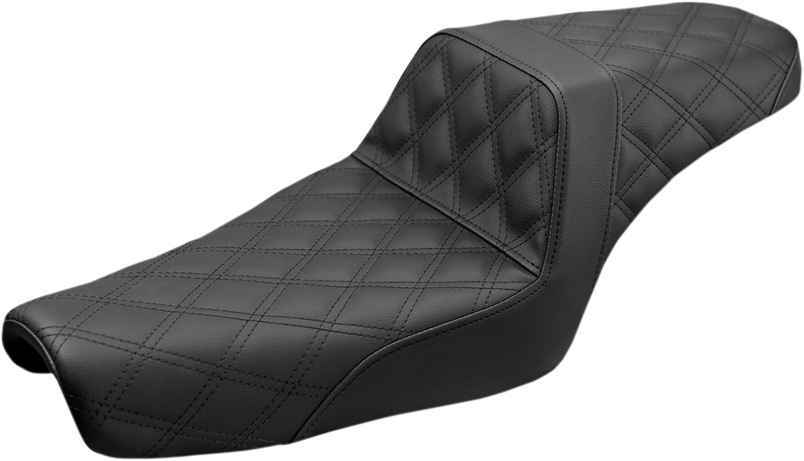 SADDLEMEN Step-Up Seat - Full Lattice Stitch - Black - XL 807-11-175