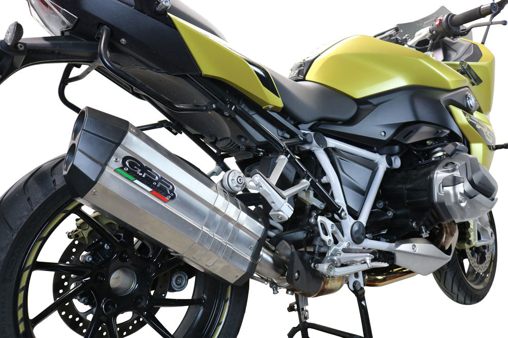 GPR Exhaust for Bmw R1250R R1250RS 2021-2023, Sonic Titanium, Slip-on Exhaust Including Removable DB Killer and Link Pipe