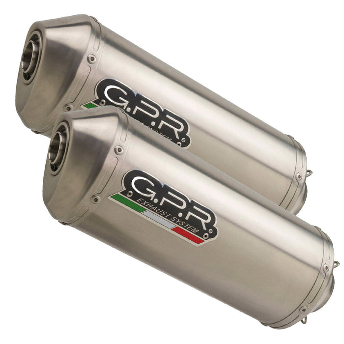 GPR Exhaust for Aprilia Etv Caponord 1000 Rally 2001-2007, Satinox, Dual slip-on Including Removable DB Killers and Link Pipes