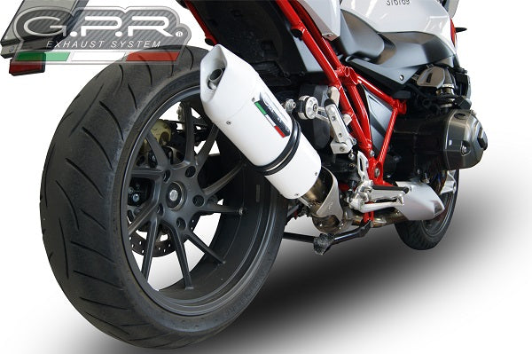 GPR Exhaust for Bmw R1200R 2015 LC 2015-2016, Albus Ceramic, Slip-on Exhaust Including Removable DB Killer and Link Pipe