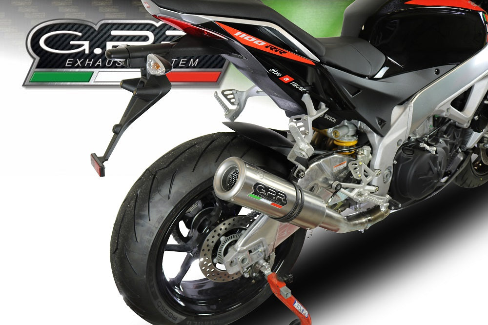 GPR Exhaust for Aprilia Tuono V4 1100 - Rr - Factory 2015-2016, M3 Titanium Natural, Slip-on Exhaust Including Link Pipe