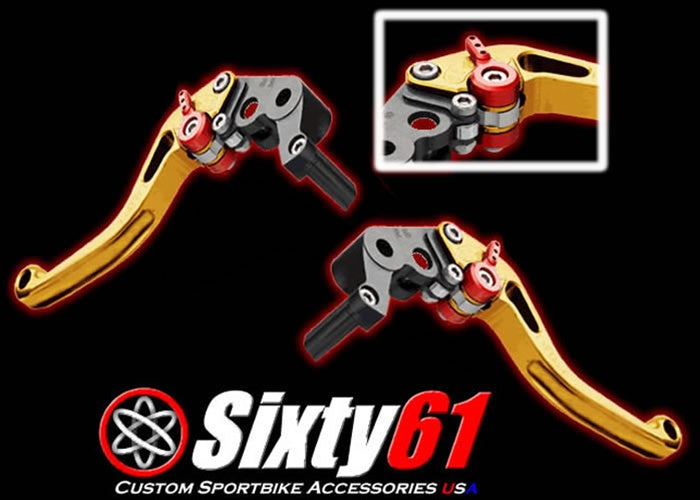 Kawasaki Brake & Clutch Levers, Gold Shorty Adjustable