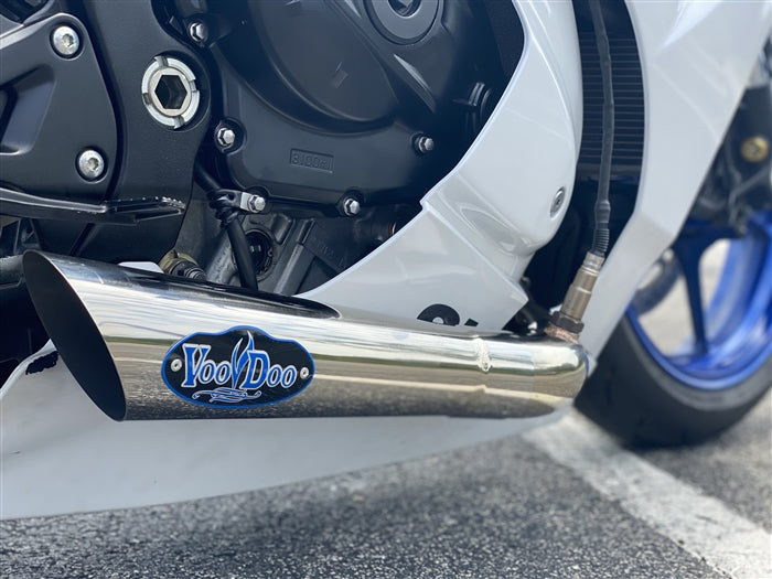 Suzuki Hayabusa 1999-2020 Polished Slash Sidewinder Race Exhaust by Voodoo