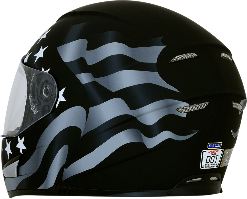 AFX FX-99 Motorcycle Helmet - Flag - Stealth - Large 0101-11358