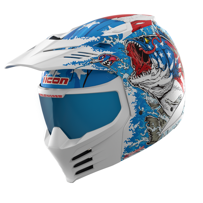 ICON Elsinore™ Motorcycle Helmet - American Basstard - Blue - XS 0104-3272