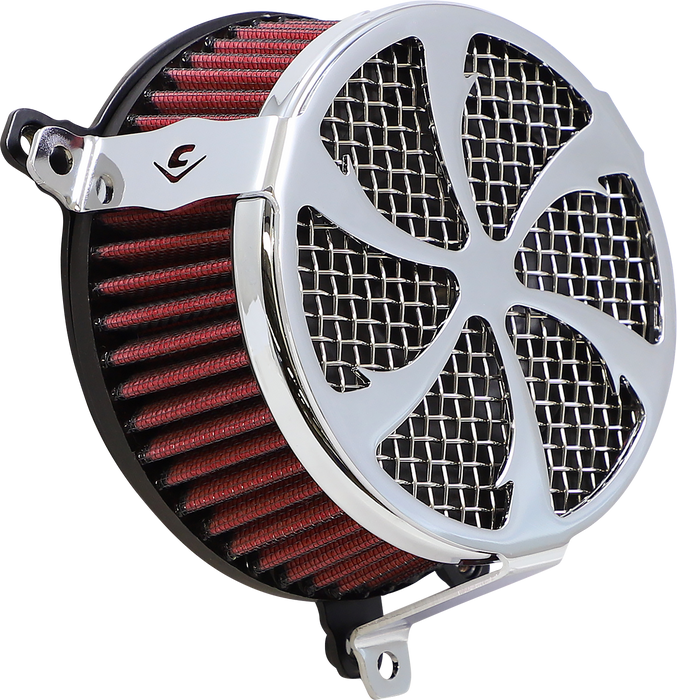 COBRA Air Filter - Swept - Chrome 606-0101-01-SB