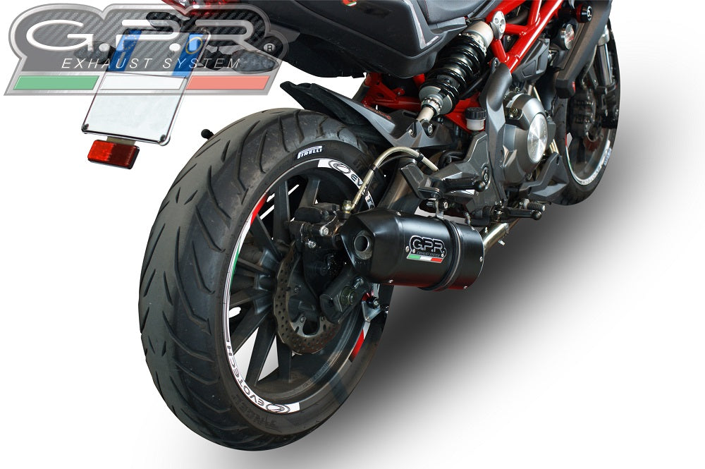 GPR Exhaust for Benelli Bn 302 S 2015-2016, Furore Nero, Slip-on Exhaust Including Removable DB Killer and Link Pipe