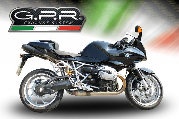 GPR Exhaust for Bmw R1200S 2006-2008, Furore Nero, Dual slip-on Including Removable DB Killers and Link Pipes