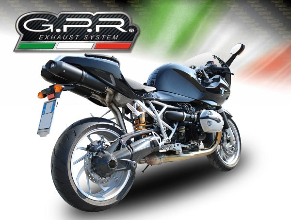 GPR Exhaust for Bmw R1200S 2006-2008, Furore Nero, Dual slip-on Including Removable DB Killers and Link Pipes