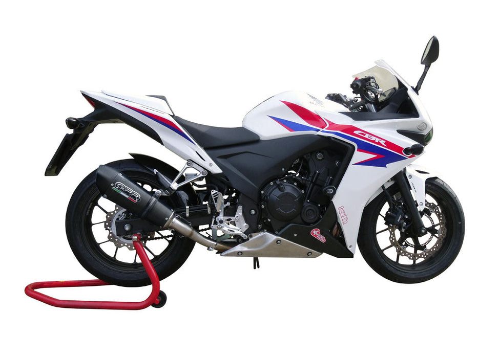 GPR Exhaust System Honda CBR500R 2019-2018, GP Evo4 Black Titanium, Slip-on Exhaust Including Removable DB Killer and Link Pipe