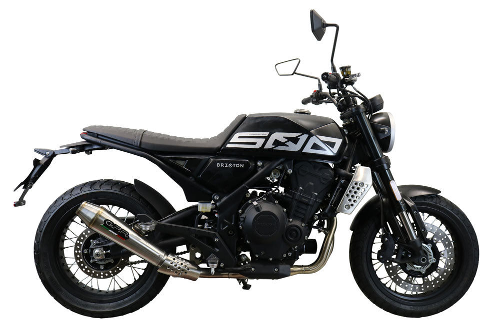 GPR Exhaust for Brixton Crossfire 500 X 2020-2021, Ultracone, Slip-on Exhaust Including Removable DB Killer and Link Pipe