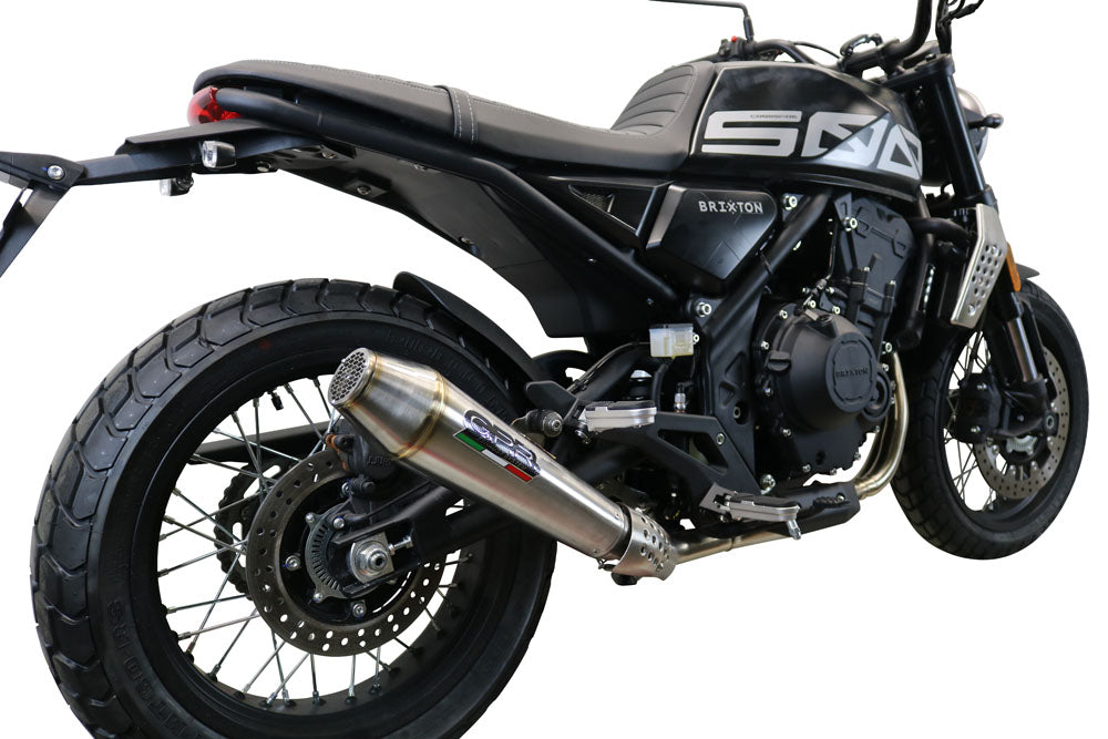 GPR Exhaust for Brixton Crossfire 500 X 2020-2021, Ultracone, Slip-on Exhaust Including Removable DB Killer and Link Pipe