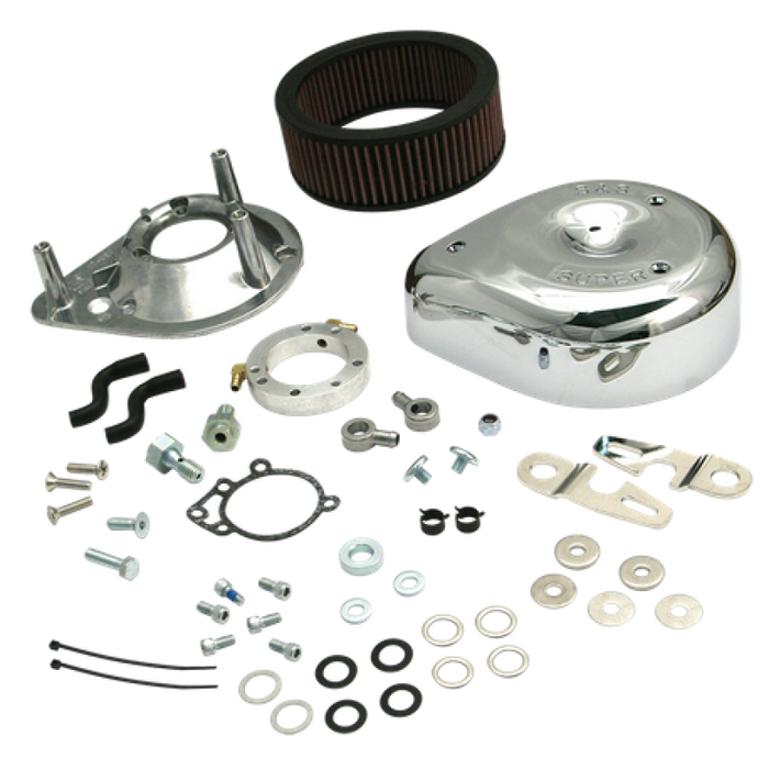 S&S Cycle 91-06 Carbureted XL Sportster Models Teardrop Air Cleaner Kit - Chrome