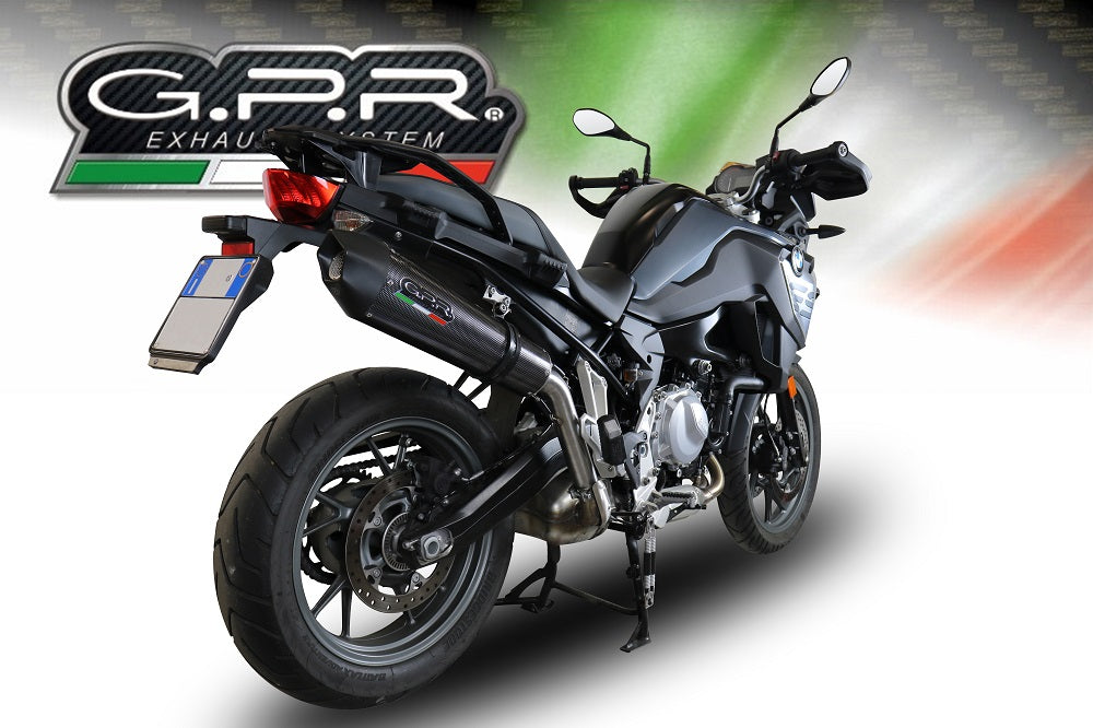 GPR Exhaust for Bmw F700GS 2021-2023, GP Evo4 Poppy, Slip-on Exhaust Including Removable DB Killer and Link Pipe