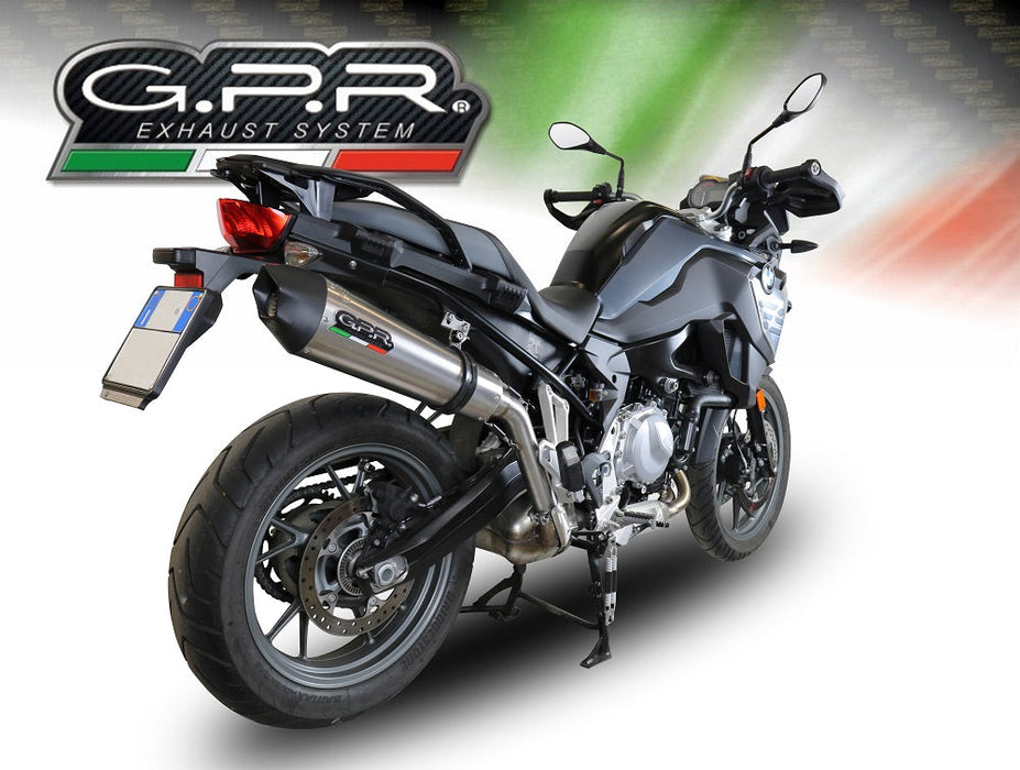 GPR Exhaust for Bmw F700GS 2021-2023, GP Evo4 Titanium, Slip-on Exhaust Including Removable DB Killer and Link Pipe