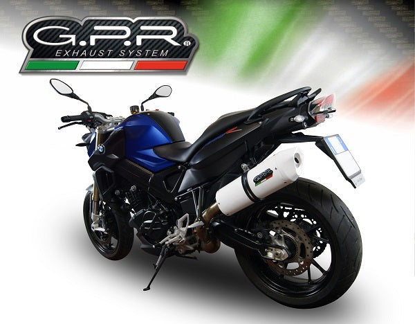 GPR Exhaust for Bmw F800R 2015-2016, Albus Ceramic, Slip-on Exhaust Including Removable DB Killer and Link Pipe