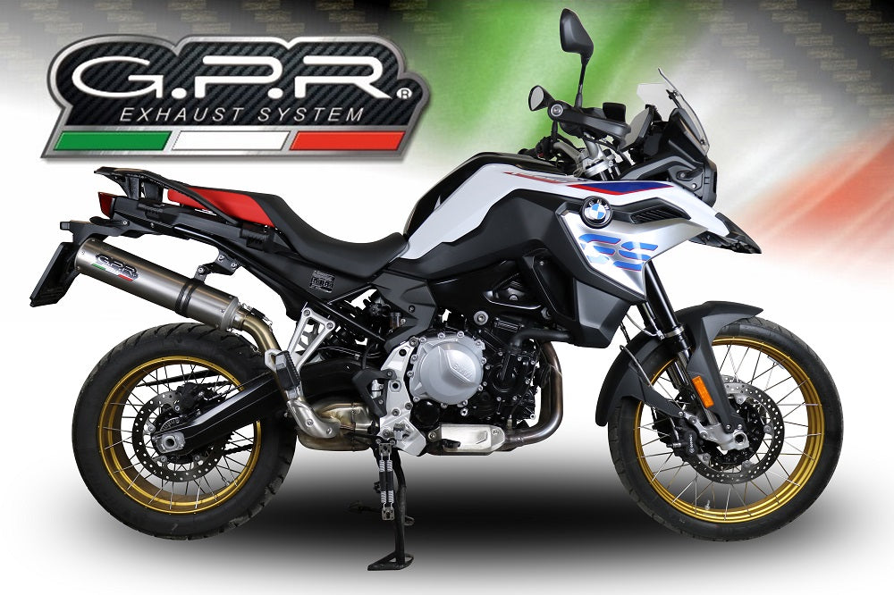 GPR Exhaust for Bmw F850GS - Adventure 2018-2020, M3 Titanium Natural, Slip-on Exhaust Including Removable DB Killer and Link Pipe