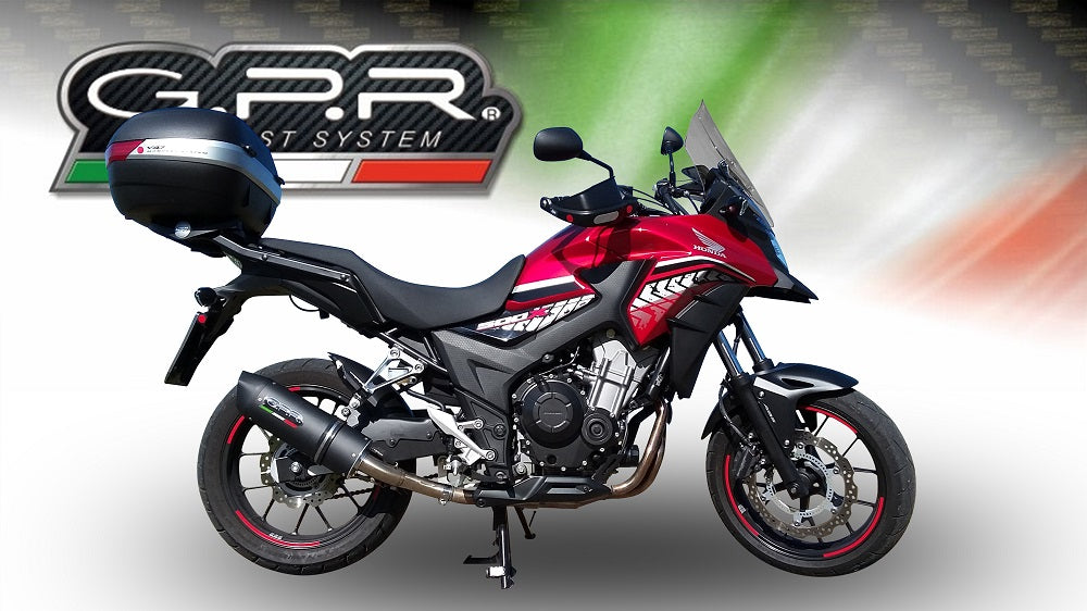 GPR Exhaust System Honda CB500X 2016-2018, Furore Evo4 Nero, Slip-on Exhaust Including Removable DB Killer and Link Pipe