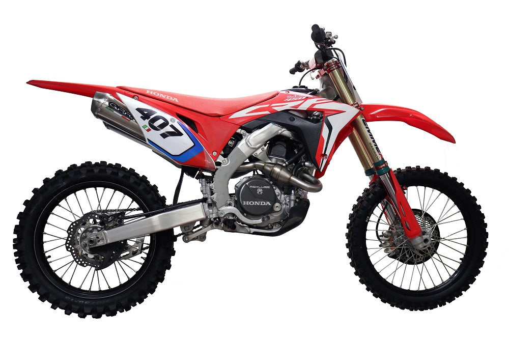 Honda CRF250R CRF250RX RS-9T 2018-2021 Exhaust, GPR Pentacross Inox Full System, Dual Silencers, Removable DB Killers and Spark Arrestors