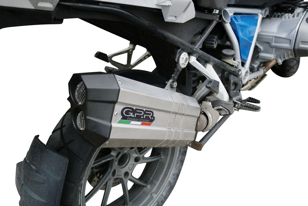 GPR Exhaust for Bmw R1200GS - Adventure 2014-2016, Sonic Titanium, Slip-on Exhaust Including Removable DB Killer and Link Pipe