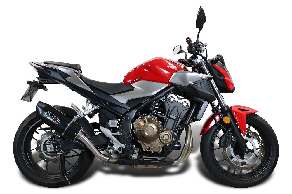 GPR Exhaust System Honda CB500F 2019-2020, Furore Evo4 Nero, Slip-on Exhaust Including Removable DB Killer and Link Pipe