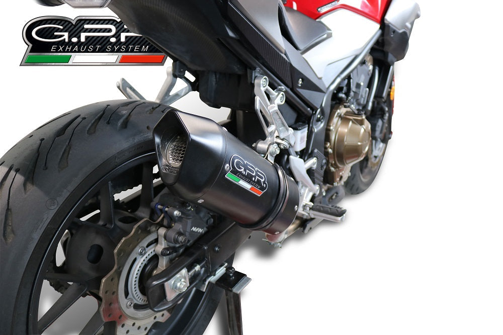 GPR Exhaust System Honda CB500F 2019-2020, Furore Evo4 Nero, Slip-on Exhaust Including Removable DB Killer and Link Pipe