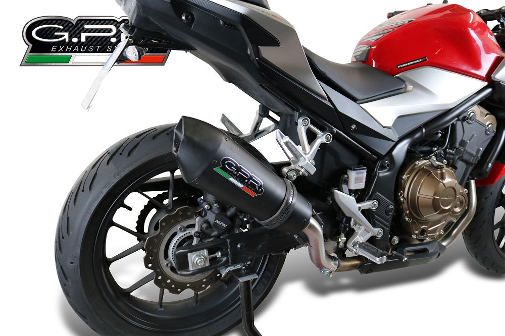 GPR Exhaust System Honda CB500F 2019-2020, GP Evo4 Black Titanium, Slip-on Exhaust Including Removable DB Killer and Link Pipe