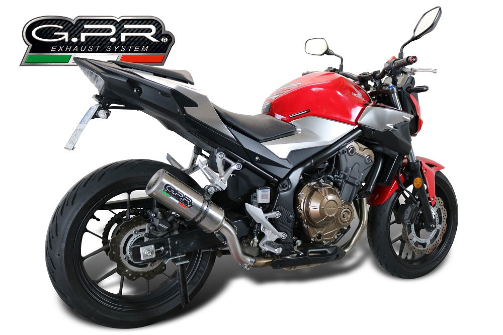 GPR Exhaust System Honda CB500F 2019-2020, M3 Inox , Slip-on Exhaust Including Removable DB Killer and Link Pipe