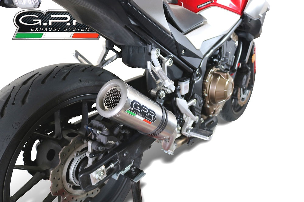 GPR Exhaust System Honda CB500X 2016-2018, M3 Inox , Slip-on Exhaust Including Removable DB Killer and Link Pipe