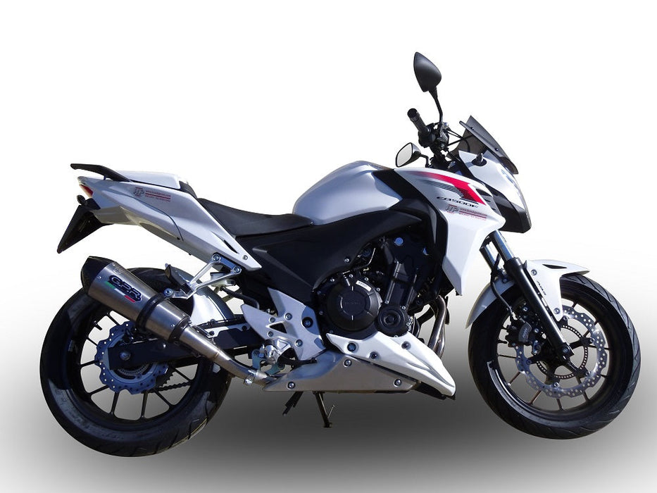 GPR Exhaust System Honda CB500F 2013-2015, Gpe Ann. titanium, Slip-on Exhaust Including Removable DB Killer and Link Pipe