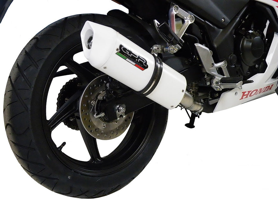 GPR Exhaust System Honda CBR300R 2014-2016, Albus Ceramic, Slip-on Exhaust Including Removable DB Killer and Link Pipe