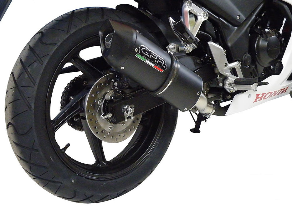 GPR Exhaust System Honda CBR300R 2014-2016, Furore Nero, Slip-on Exhaust Including Removable DB Killer and Link Pipe