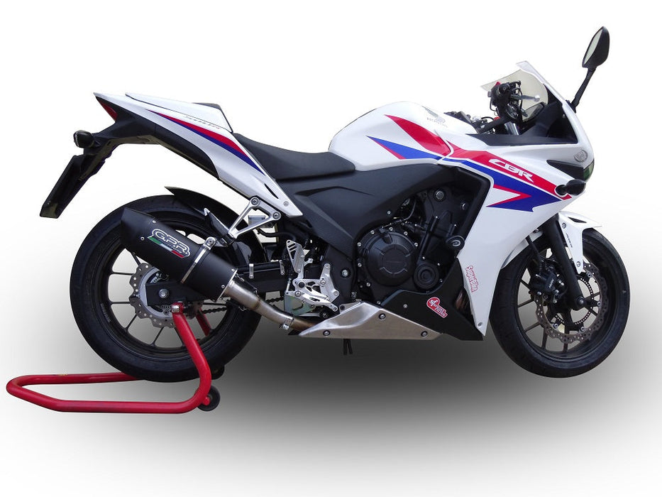 GPR Exhaust System Honda CBR500R 2012-2018, Furore Nero, Slip-on Exhaust Including Link Pipe