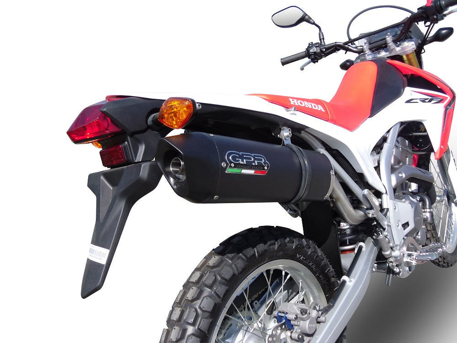 GPR Exhaust System Honda CRF250L 2013-2016, Furore Nero, Slip-on Exhaust Including Removable DB Killer and Link Pipe