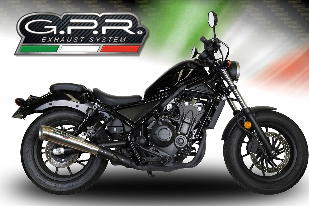 GPR Exhaust System Honda CMX500 Rebel 2018-2020, Powercone Evo, Slip-on Exhaust Including Removable DB Killer and Link Pipe