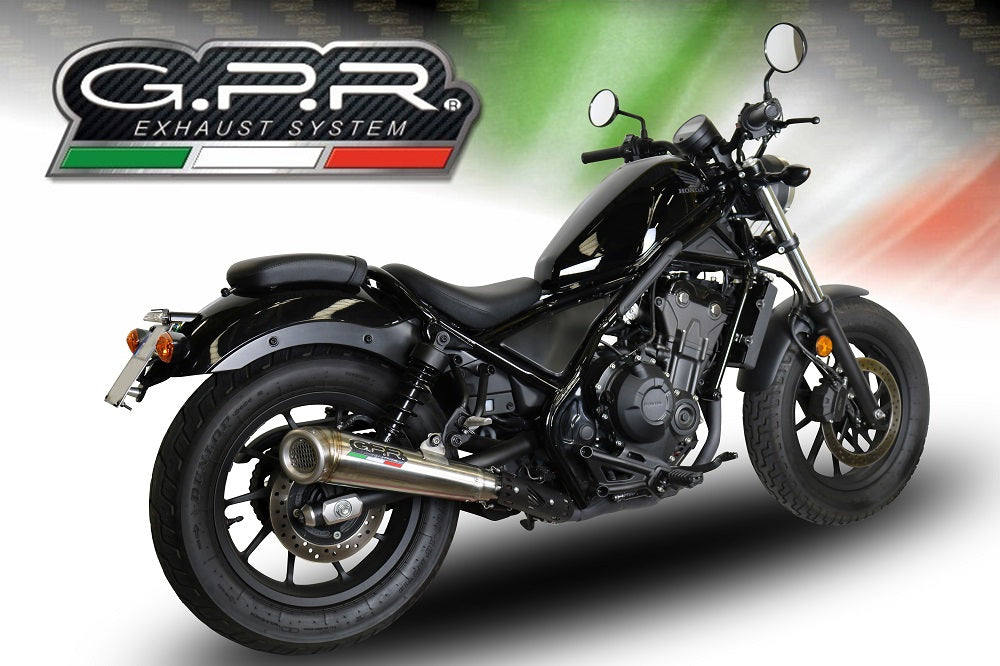 GPR Exhaust System Honda CMX500 Rebel 2021-2023, Powercone Evo, Slip-on Exhaust Including Removable DB Killer and Link Pipe