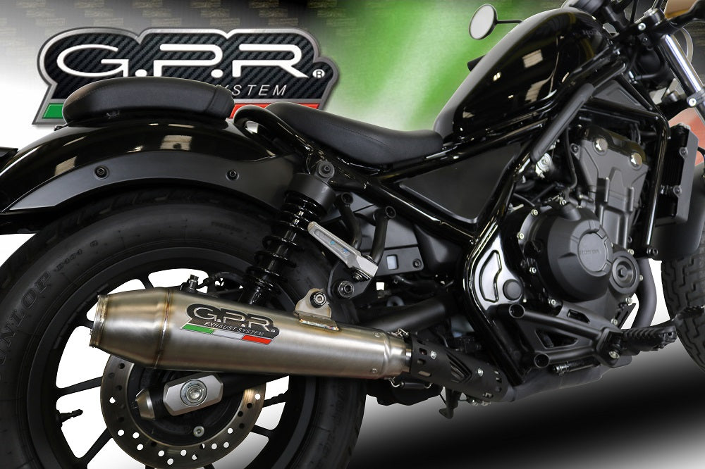 GPR Exhaust System Honda CMX500 Rebel 2018-2020, Ultracone, Slip-on Exhaust Including Removable DB Killer and Link Pipe