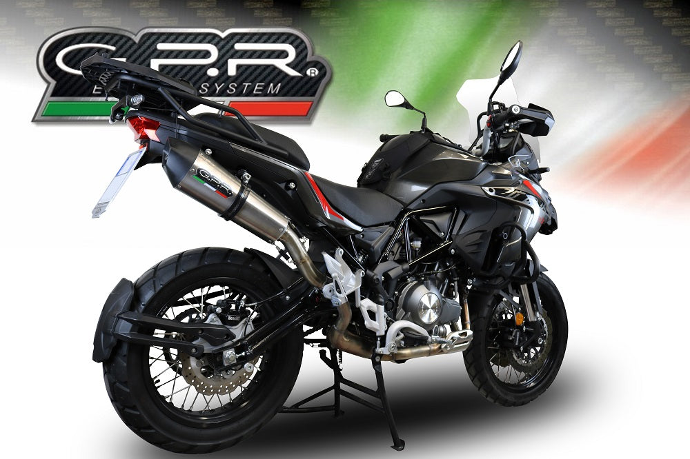 GPR Exhaust for Benelli Trk 502 X 2017-2020, GP Evo4 Titanium, Slip-on Exhaust Including Removable DB Killer and Link Pipe