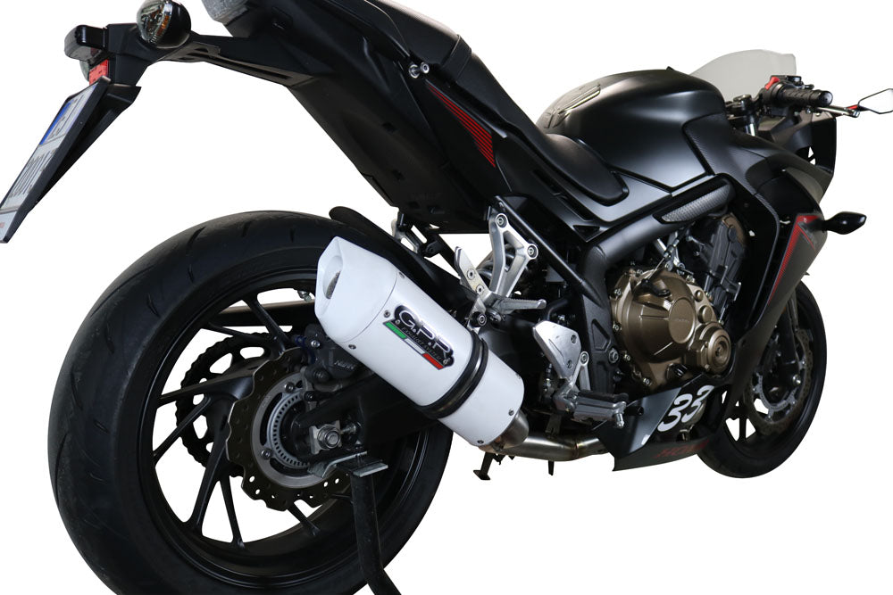 GPR Exhaust System Honda CBR650F 2014-2016, Albus Ceramic, Full System Exhaust, Including Removable DB Killer