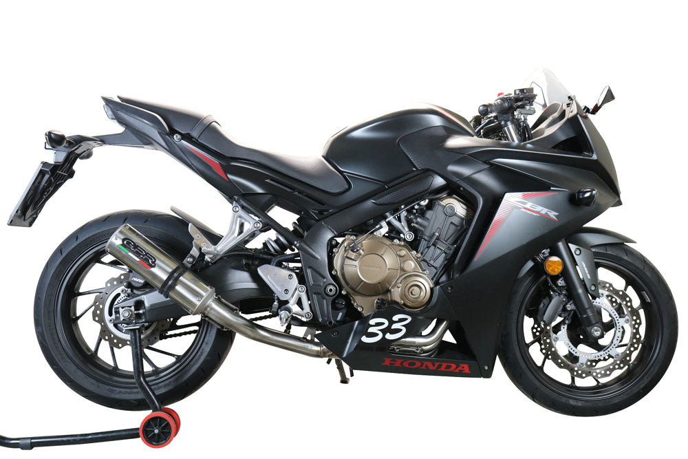 GPR Exhaust System Honda CBR650F 2014-2016, M3 Titanium Natural, Full System Exhaust, Including Removable DB Killer